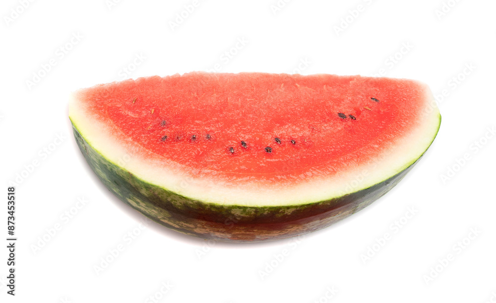 Watermelon pieces isolated. Water melon wedges pile, chopped Citrullus lanatus, red wassermelone cuts group Watermelon pieces isolated. Water melon wedges pile, chopped Citrullus lanatus, red wassermelone cuts group