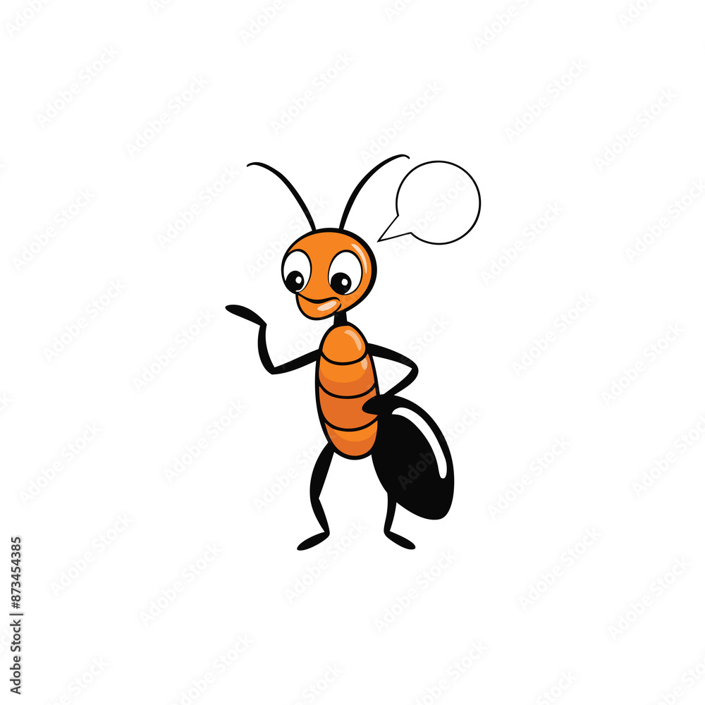 Flat Modern icon of Ant speaks vector Illustration Flat Modern icon of Ant speaks vector Illustration