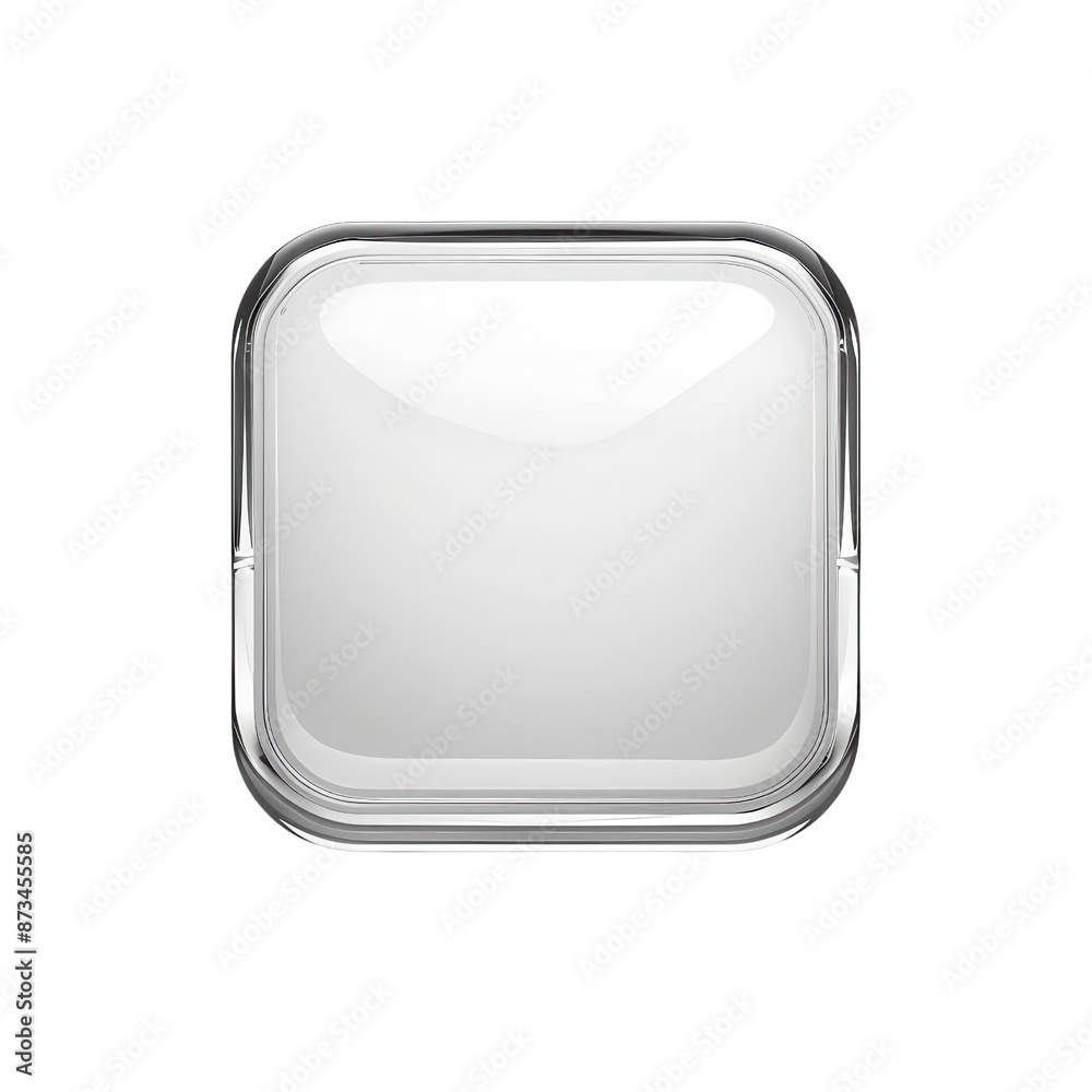 High-quality blank square icon template with a glossy finish. Ideal for application or website design, customizable for various uses.