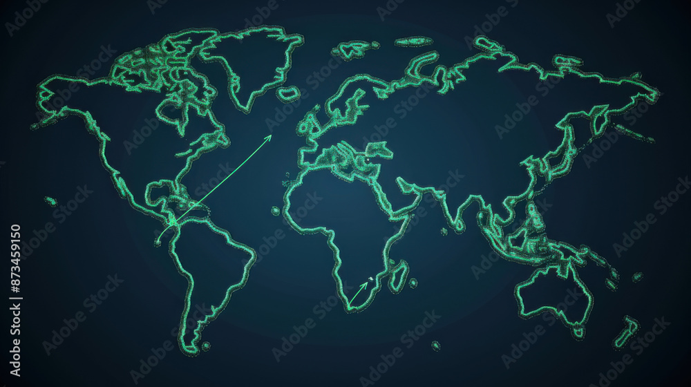 Naklejka premium world map