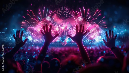 Wallpaper Mural New Years Eve celebration with vibrant fireworks Torontodigital.ca