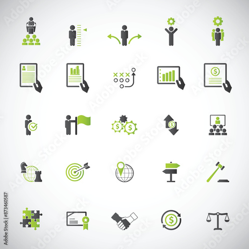Universal business management and human resources icon set. Universal icons for web and mobile. Vector.	