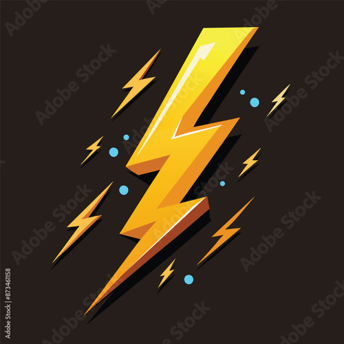 Bright yellow lightning bolt on a dark background.