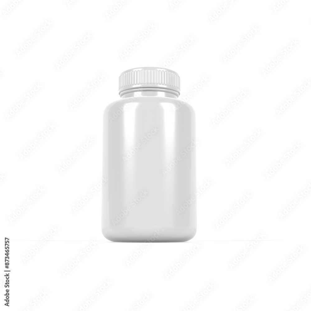 Pill bottle isolated on white background. Mockup. Blank. 3d illustration. Pill bottle isolated on white background. Mockup. Blank. 3d illustration.