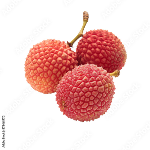Fresh ripe lychee isolated transparent background. Clipart for food packaging, recipe book and healthy eating promotion.