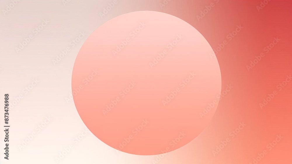 Abstract background with a large red circle on a white and peach backdrop