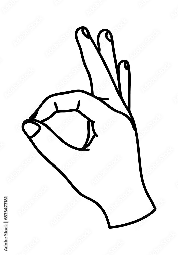 Doodle OK icon. Hand drawn gesture symbol. Line art style graphic design element. Png clipart isolated on transparent background Doodle OK icon. Hand drawn gesture symbol. Line art style graphic design element. Png clipart isolated on transparent background
