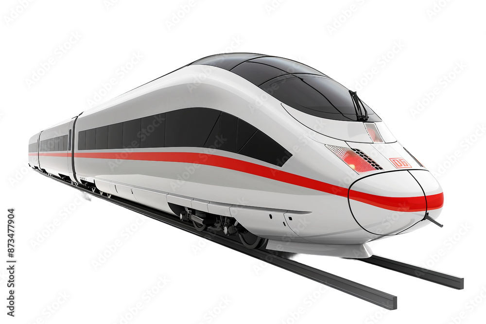 Fast Train Zipping Along Tracks Through Open Countryside Fast Train Zipping Along Tracks Through Open Countryside