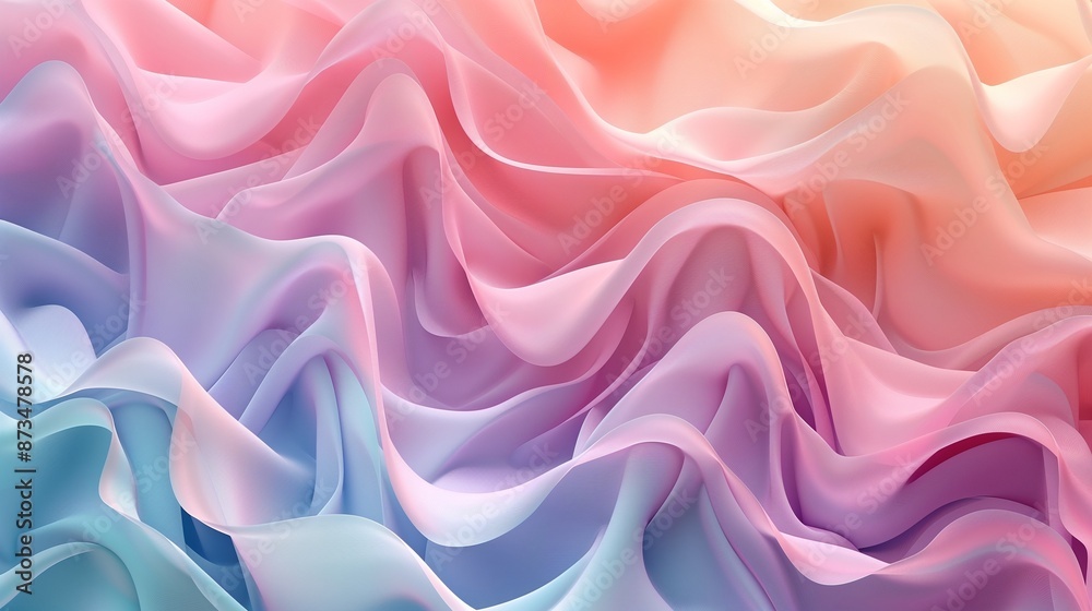 Fototapeta premium Abstract background with soft pastel waves. Gradient colors. For designing apps or products.