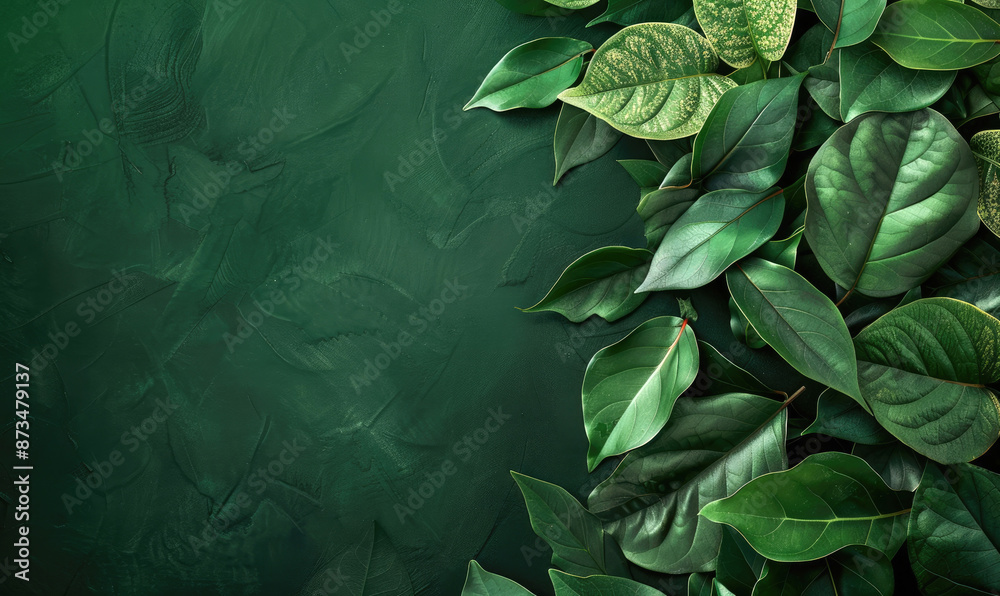 Fototapeta premium Green Leaves Background with Copy Space