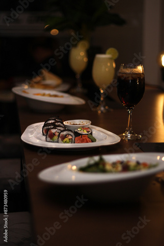 table setting at restaurant