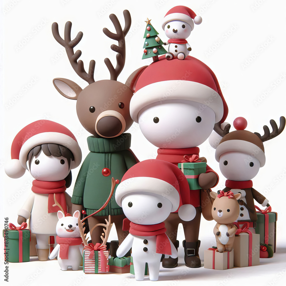 Celebrating Christmas with 3D cartoon figure graphic Celebrating Christmas with 3D cartoon figure graphic