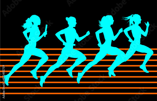 atletas, siluetas, salto, pertiga, deporte, vectores, ilustracion, corriendo, carrera, deporte