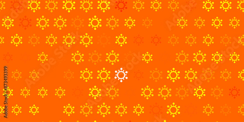 Light orange vector background with covid-19 symbols.