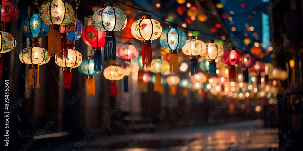 Fototapeta premium Array of hanging lights