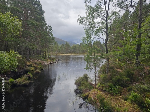 Loch an Eilein (loch of the island) with its island castle ruin and stunning surroundings of forest and hill, has seen human use for many centuries. photo