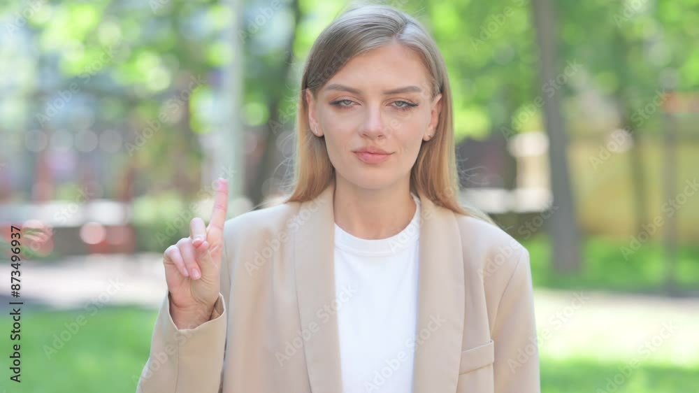 Tense Portrait of Businesswoman in Denial Outdoor Tense Portrait of Businesswoman in Denial Outdoor