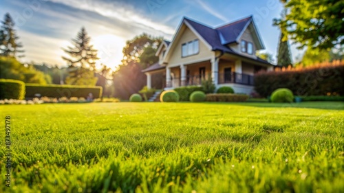 Wallpaper Mural A house with a large yard and a lot of greenery Torontodigital.ca