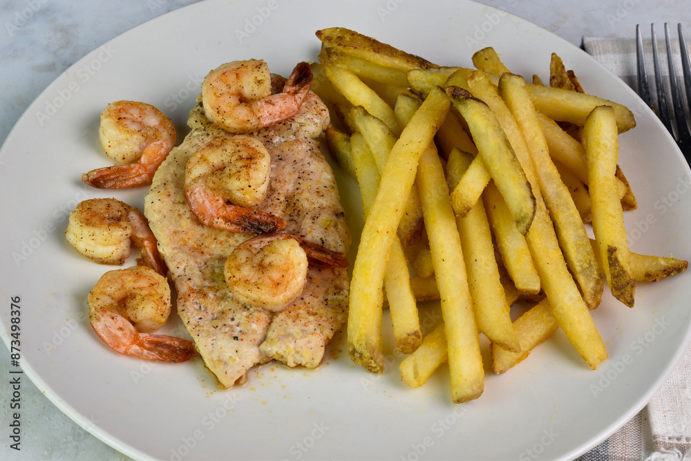 chicken breast top with shrimp chicken breast top with shrimp