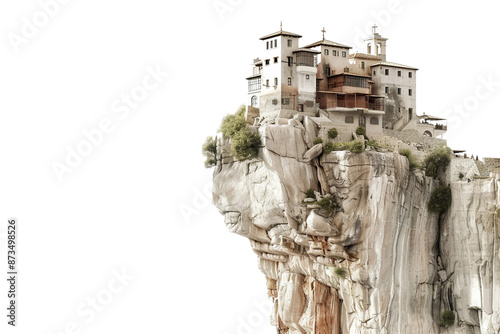 High Altitude Village on a Mountain Peak