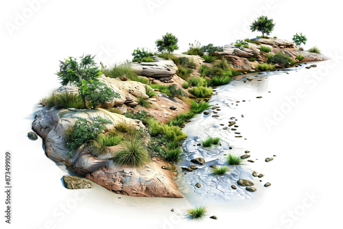 River Through Desert Gives Birth to Green Oasis