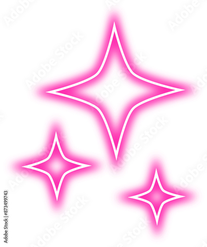 pink neon stars 