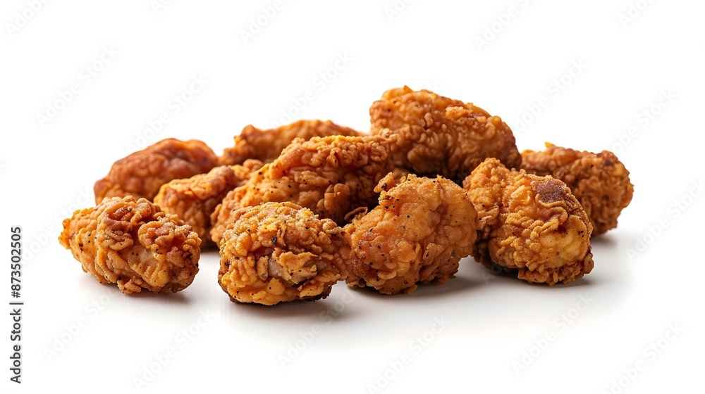 Fried chicken isolated on a white background Fried chicken isolated on a white background