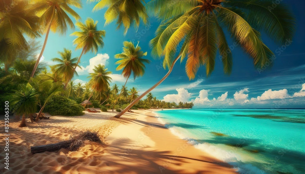 Obraz premium beach with palm trees