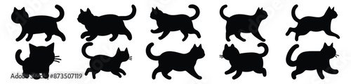 Cat silhouette set vector design big pack of illustration and icon