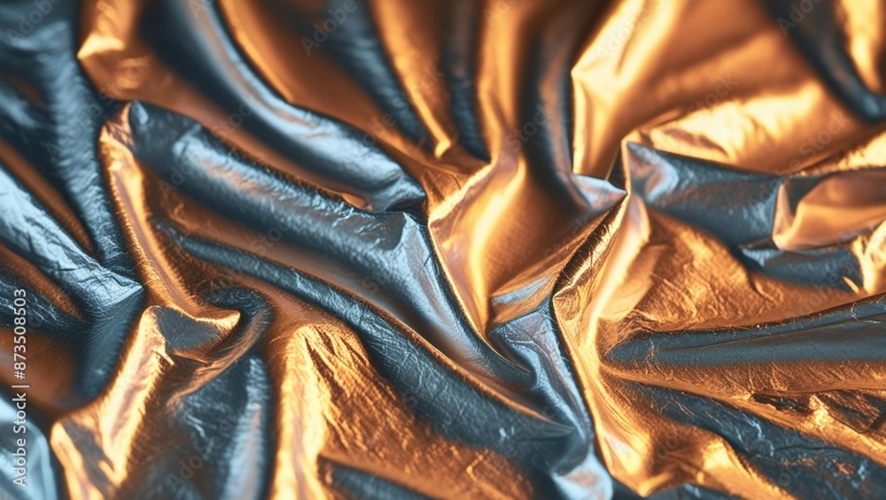 Crumbled silver foil texture background Crumbled silver foil texture background