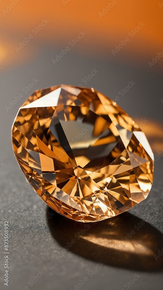 a single topaz crystal is featured on a pure orange ba background a single topaz crystal is featured on a pure orange ba background