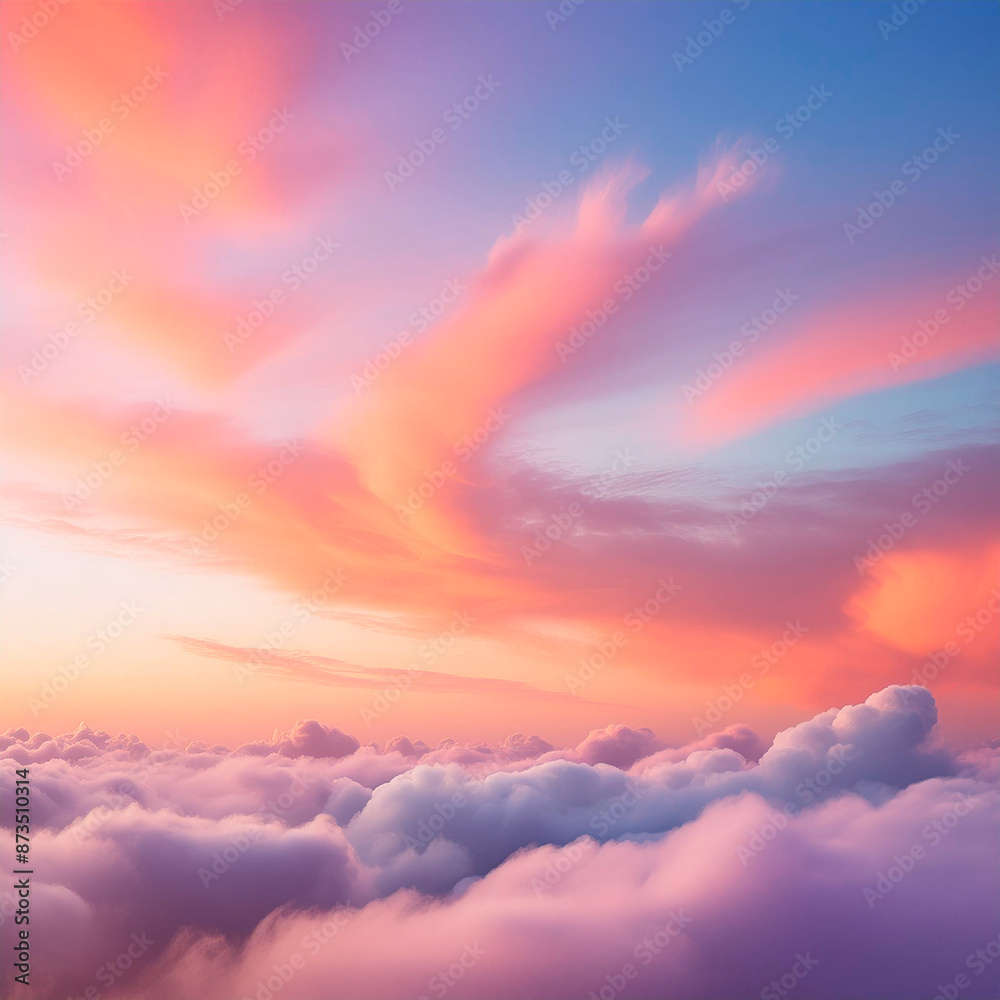 Beautiful aerial view of cloudscape at sunset time. Nature background Beautiful aerial view of cloudscape at sunset time. Nature background