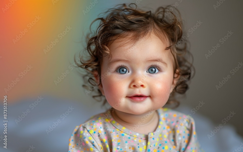 A young infant of Berber descent smiles at the camera A young infant of Berber descent smiles at the camera