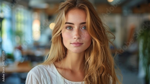 Wallpaper Mural Portrait of a Young Woman with Blonde Hair Torontodigital.ca