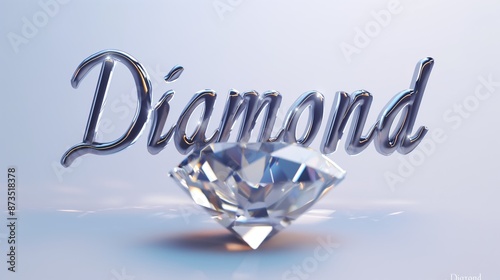 Wallpaper Mural Sparkling light round brilliant cut diamond with the text “Diamond” Torontodigital.ca