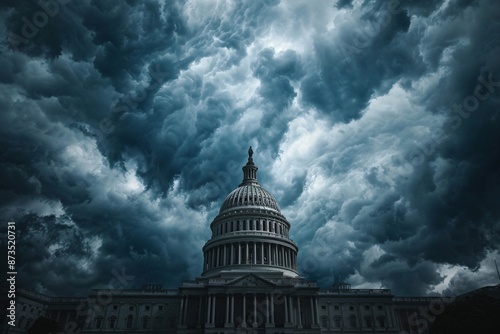 The US Capitol Building Under a Stormy Sky