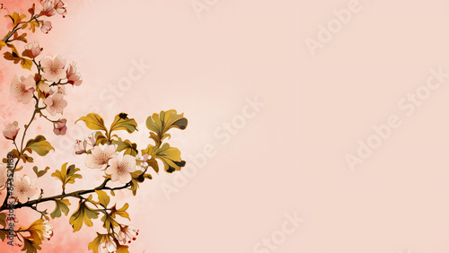 花とコピースペース　AI画像　ジェネレーティブAI