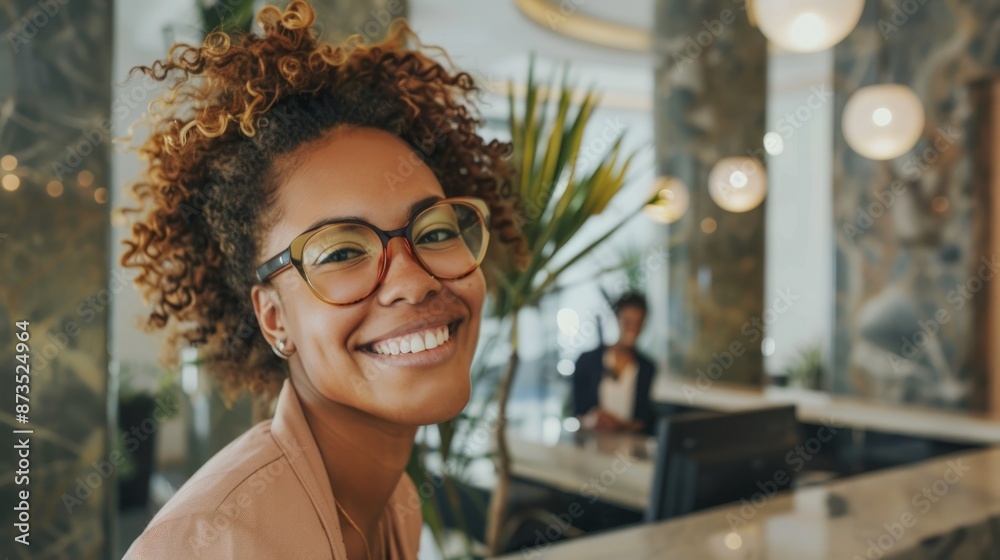 woman at the office reception generative ai woman at the office reception generative ai
