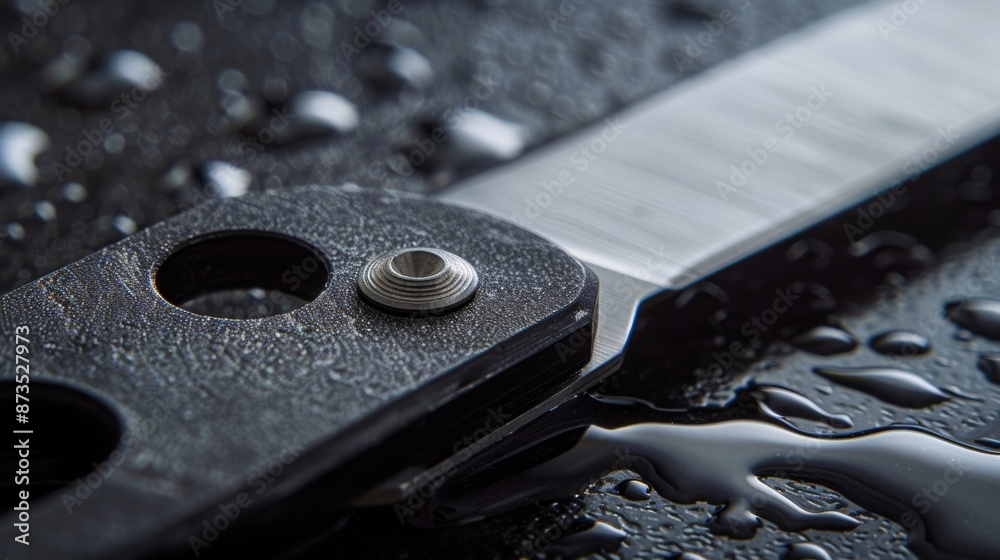 Extreme closeup of the blade guard ensuring safe and efficient can opening without any risks of injury. Extreme closeup of the blade guard ensuring safe and efficient can opening without any risks of injury.
