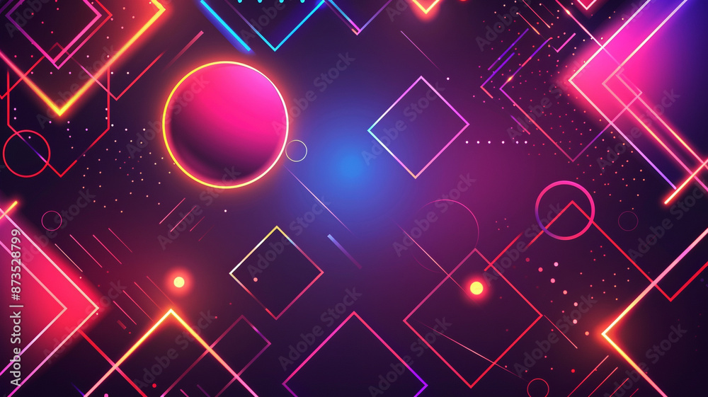 Stylish Background with Neon Gradients and Abstract Geometry Stylish Background with Neon Gradients and Abstract Geometry