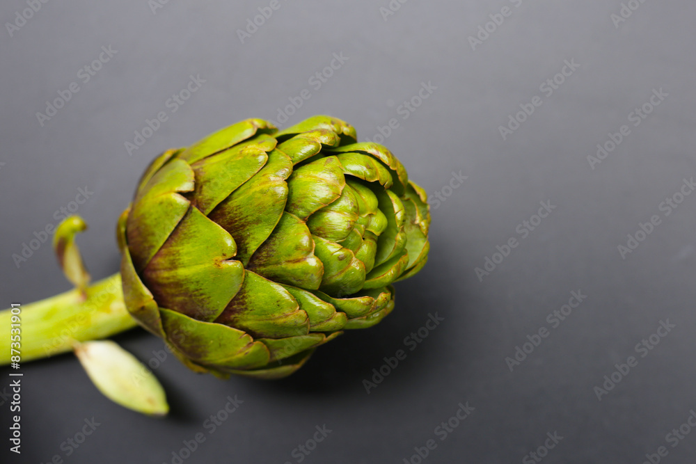 Fototapeta premium Purple artichoke on dark background.