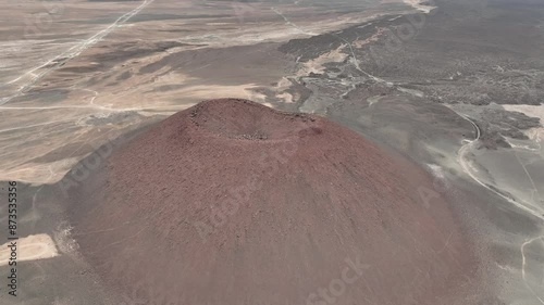 Poruna volcano near Calama. Atacama Desert, Chile. Aerial view by drone. photo
