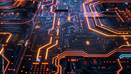 Modern High-Tech Background with Neon Accents