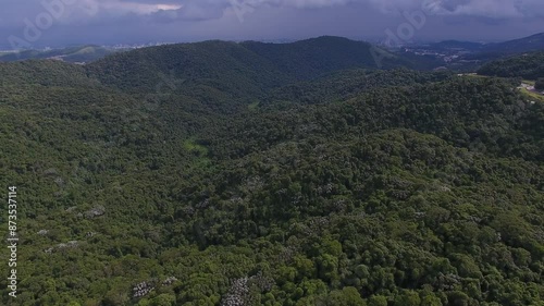 Aerial view of atlantic forest area in Serra da Cantareira - São Paulo, Brazil photo