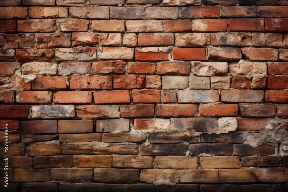 custom made wallpaper toronto digitalTexture, brick wall orange wallpaper patter, generative IA