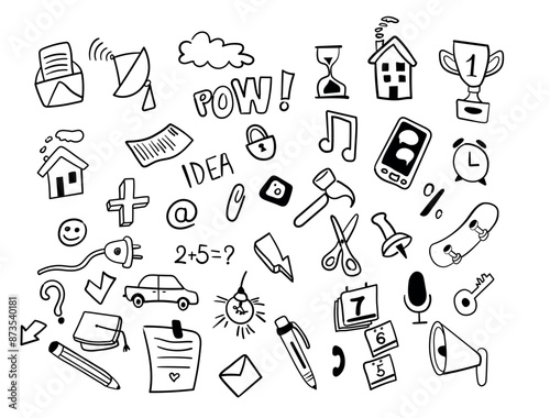 school, class, Doodle, set, teacher, education