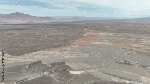Poruna volcano near Calama. Atacama Desert, Chile. Aerial view by drone. photo