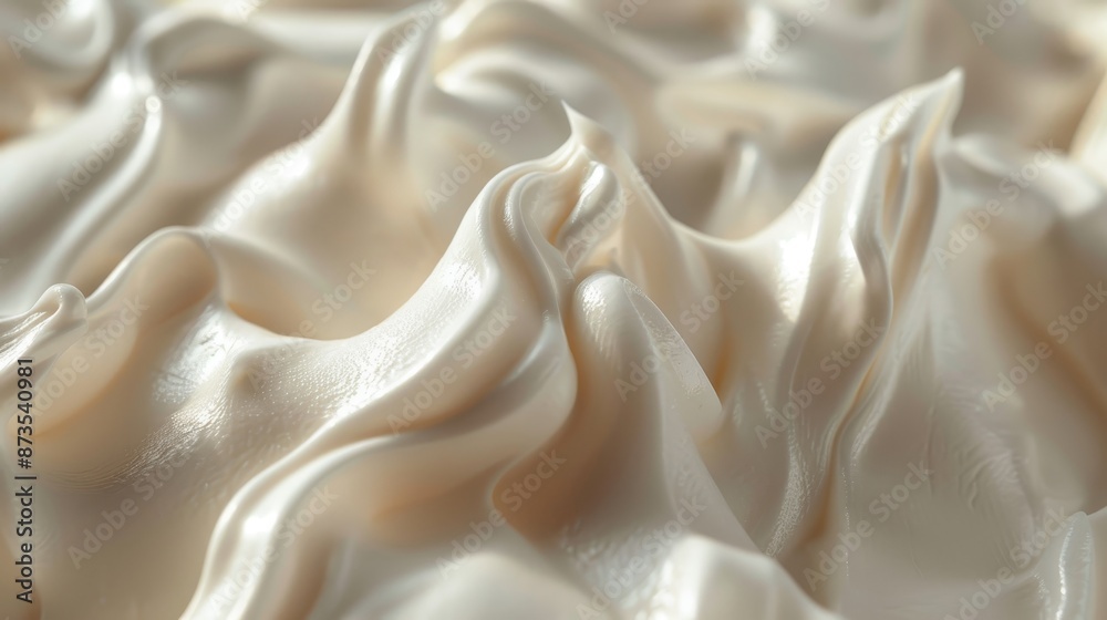 Detailed shot of soft and smooth face cleansing mousse, creamy texture, on a neutral light background, isolated background, studio lighting Detailed shot of soft and smooth face cleansing mousse, creamy texture, on a neutral light background, isolated background, studio lighting