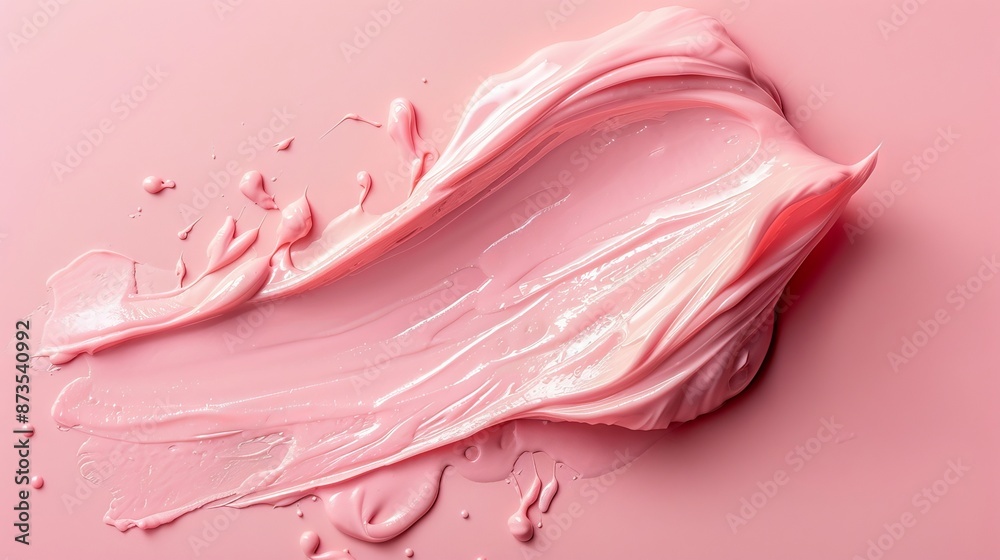 Detailed smears of pink peach cosmetic cream on a pink background, isolated setting, studio lighting highlights texture Detailed smears of pink peach cosmetic cream on a pink background, isolated setting, studio lighting highlights texture