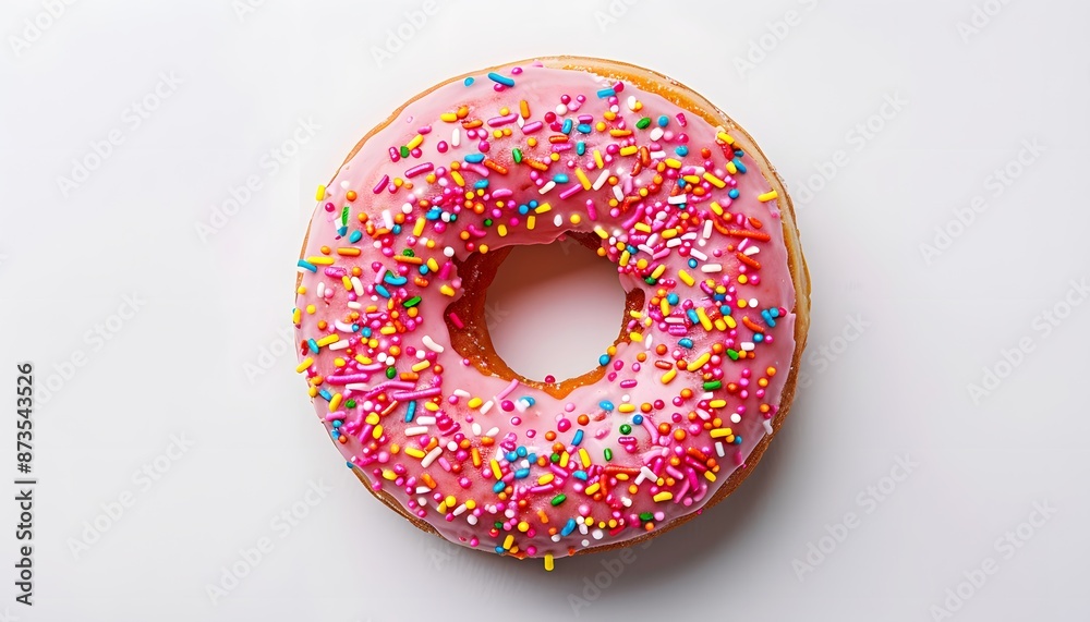 Pink Glazed Donut with Sprinkles Pink Glazed Donut with Sprinkles